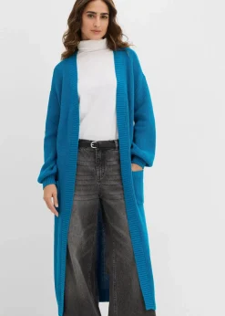 Longstrickjacke mit überschnittener Schulter