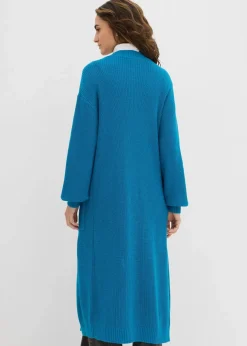 Longstrickjacke mit überschnittener Schulter