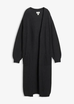 Longstrickjacke mit überschnittener Schulter