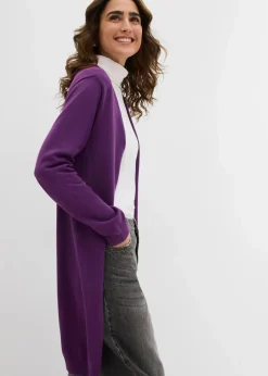 Longstrickjacke mit Rollkanten