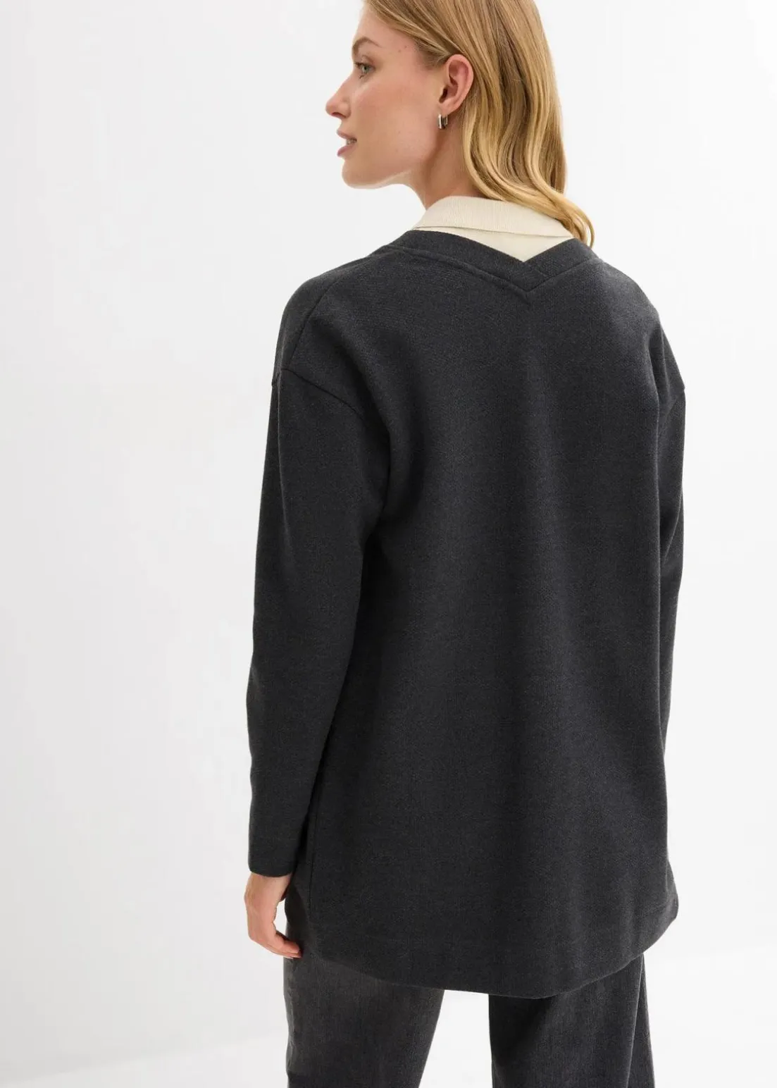 Long-Sweatjacke aus weichem Baumwoll-Mix