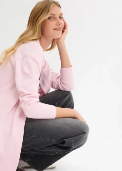 Long-Sweatjacke aus weichem Baumwoll-Mix