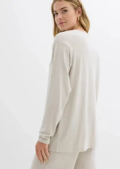 Long-Sweatshirt in Strickoptik