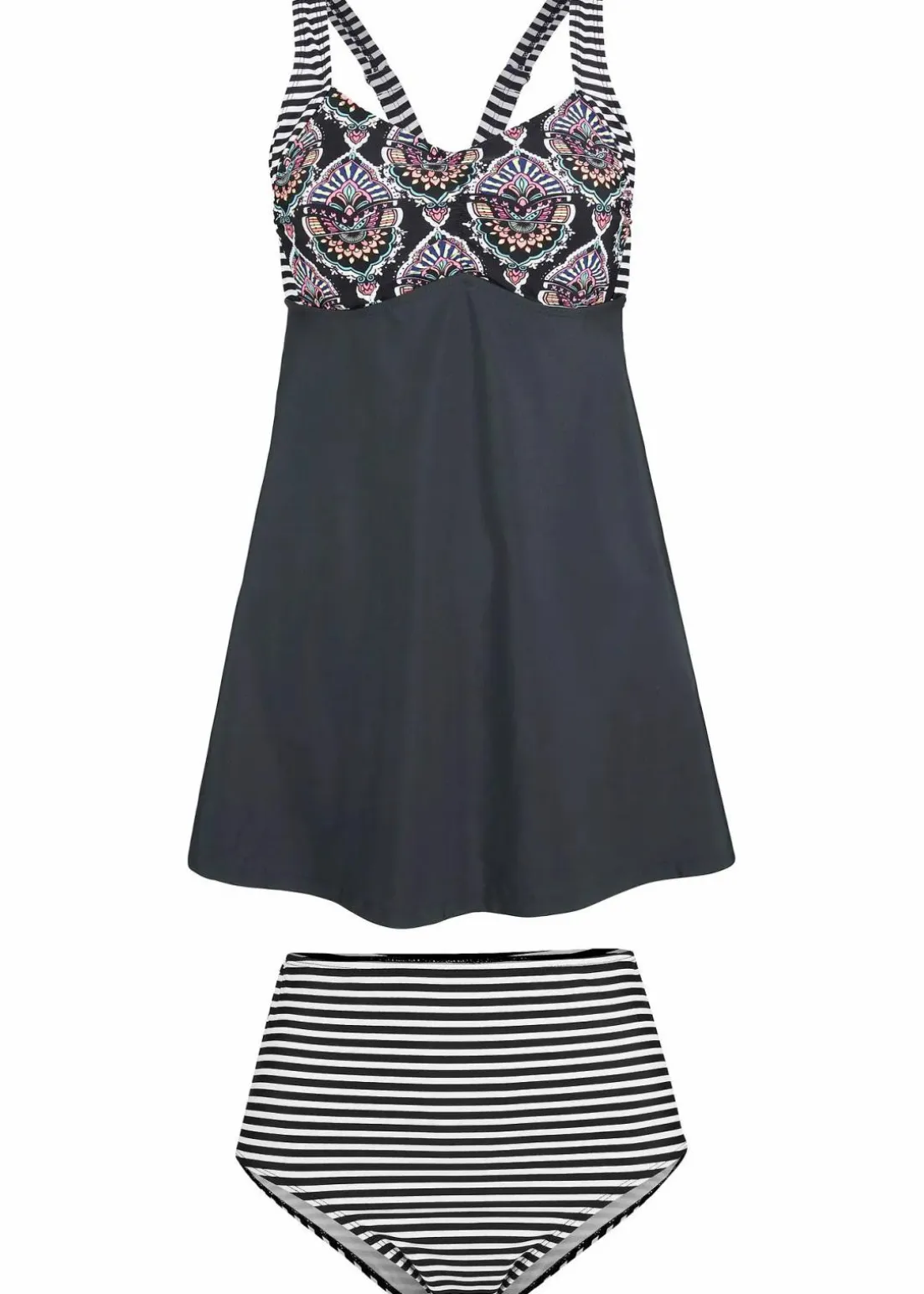 Long-Tankini (2-tlg. Set) mit Highwaist-Bikinihose