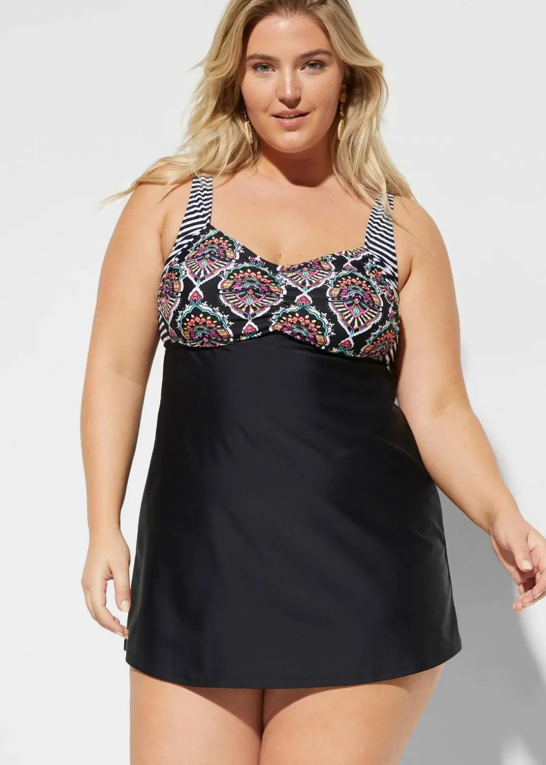 Long-Tankini (2-tlg. Set) mit Highwaist-Bikinihose