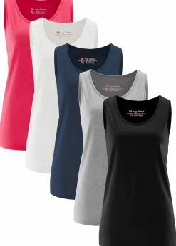 Long-Top aus reiner Baumwolle (5er Pack)