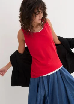 Long-Top aus reiner Baumwolle (5er Pack)