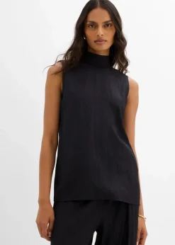 Long-Top aus strukturiertem Viskose-Mix