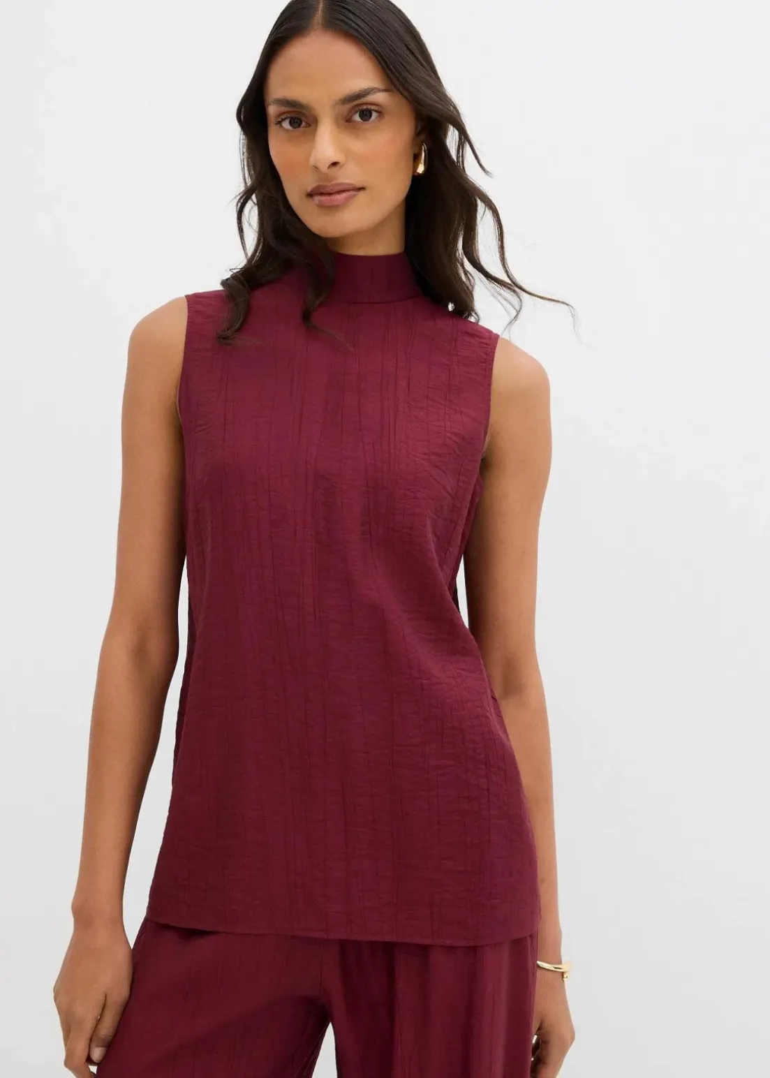 Long-Top aus strukturiertem Viskose-Mix