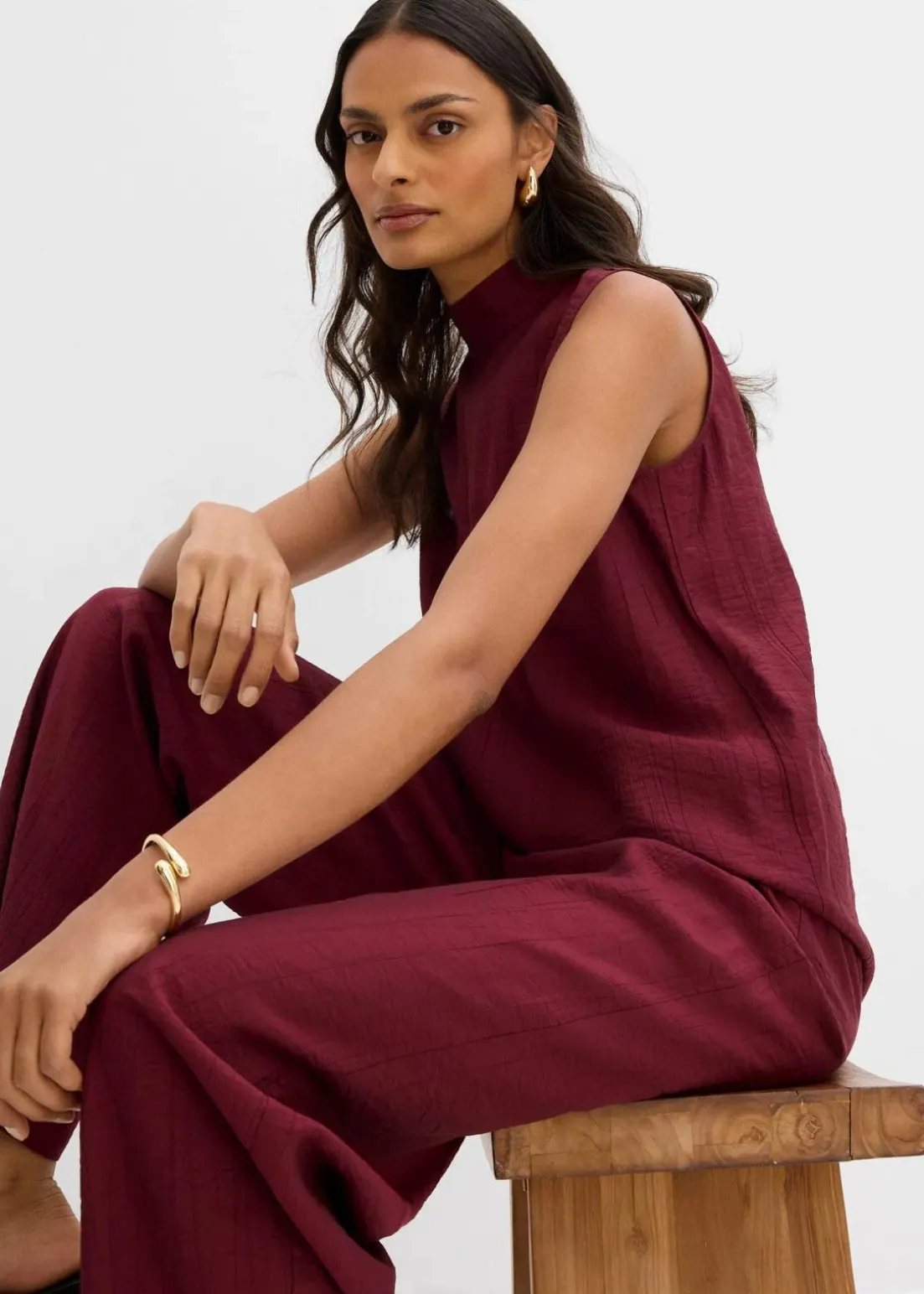 Long-Top aus strukturiertem Viskose-Mix