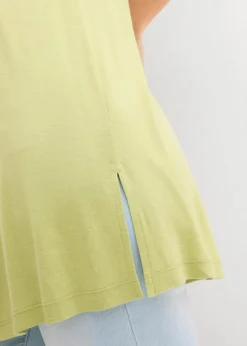 Long-Top aus Viskose-Leinen-Mix