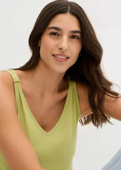 Long-Top aus Viskose-Leinen-Mix