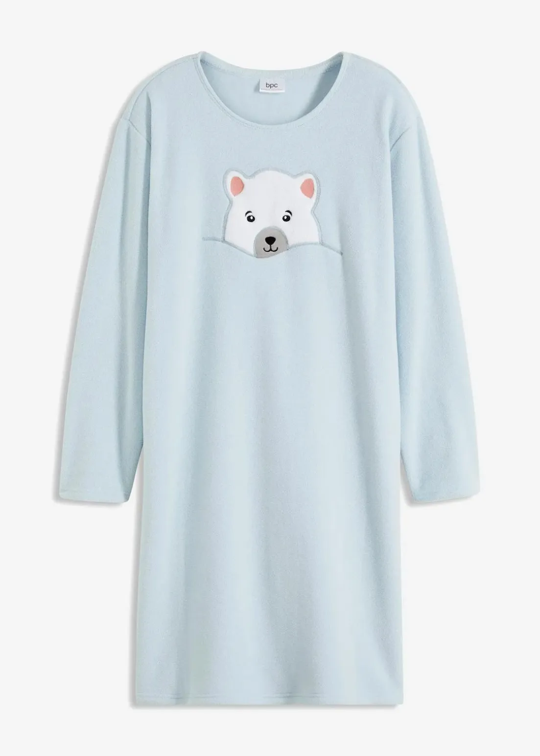 Loungewear Fleece Nachthemd mit Applikation