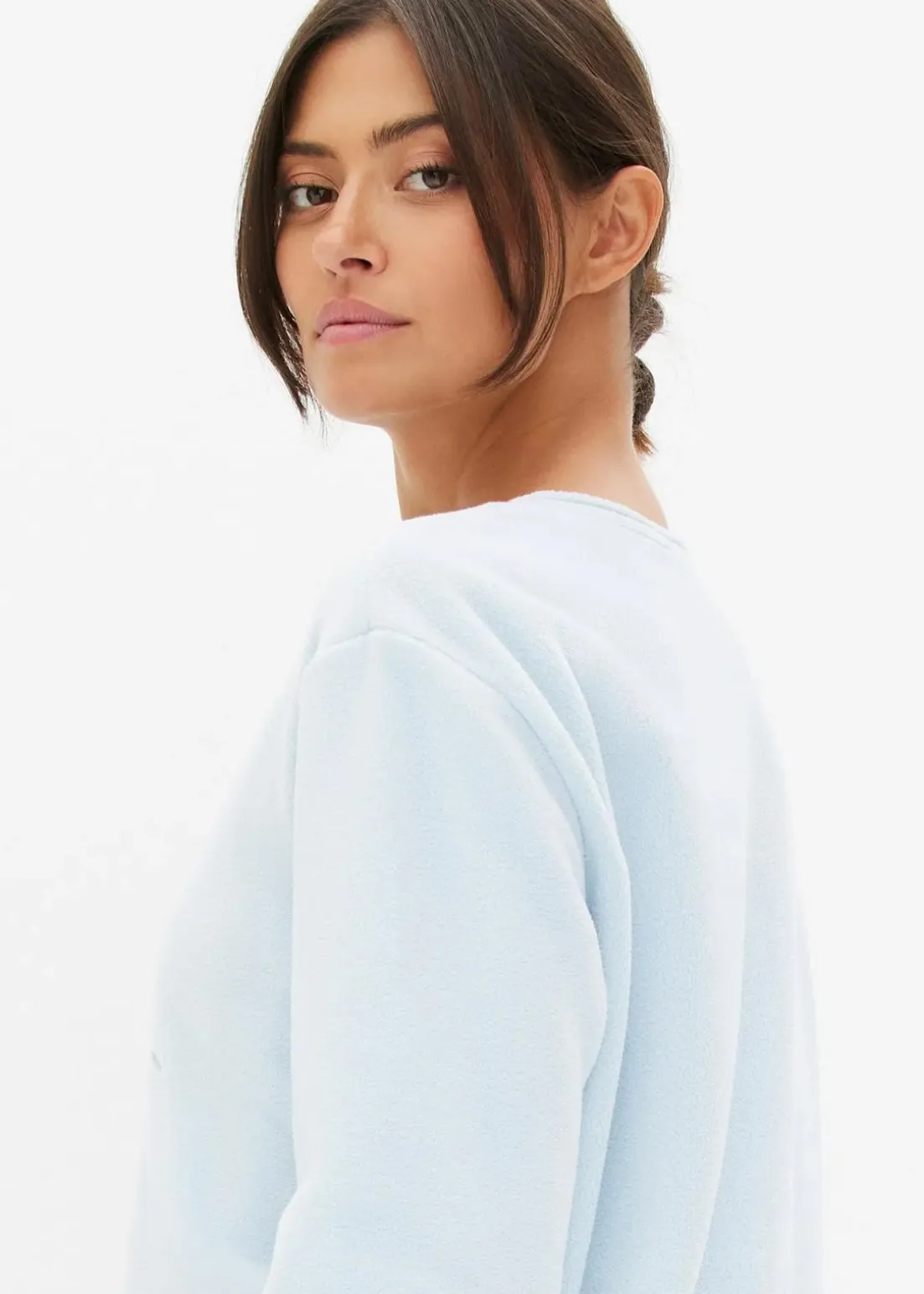 Loungewear Fleece Nachthemd mit Applikation