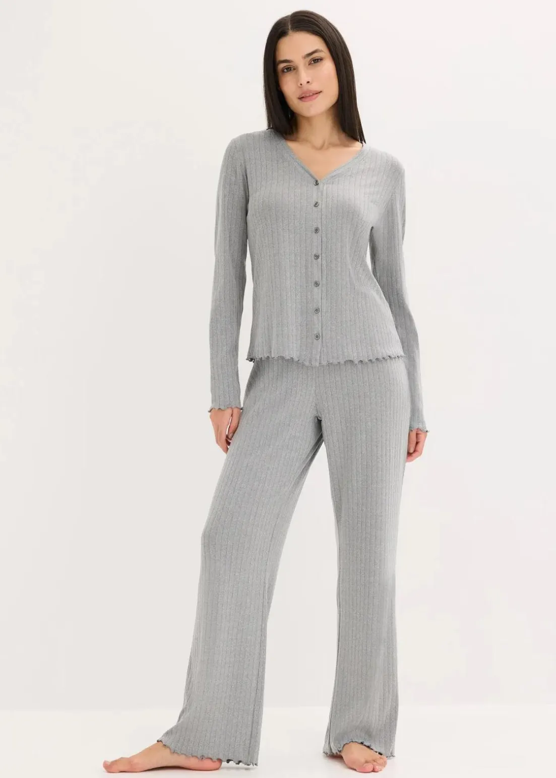 Loungewear Hausanzug aus weichem Pointelle-Jersey