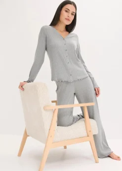 Loungewear Hausanzug aus weichem Pointelle-Jersey