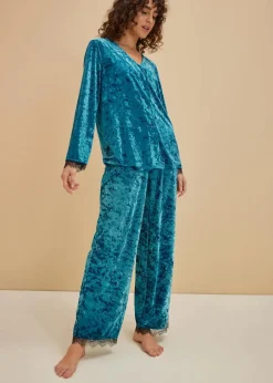 Loungewear Hausanzug aus schimmerndem Samt