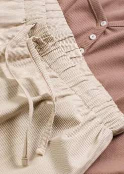 Loungewear Rippshirt mit gewebter Hose
