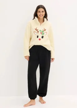 Loungewear Teddy Hausanzug mit Fleecehose
