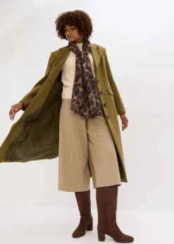 Mantel aus Wollimitat in Maxilänge