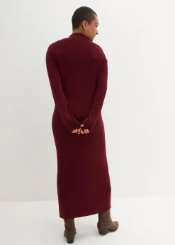 Maxi-Feinstrickkleid aus fließendem Viskose-Mix