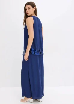 Maxikleid aus feinem Georgette mit Pailletten