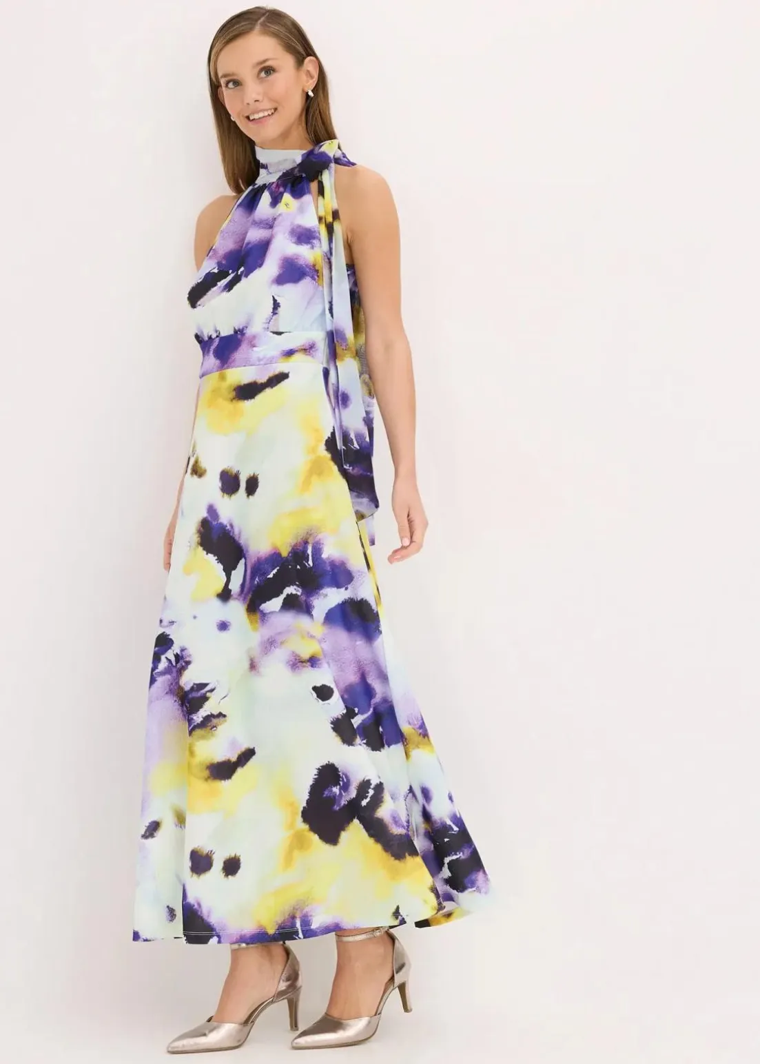 Maxikleid aus fester Scuba-Qualität