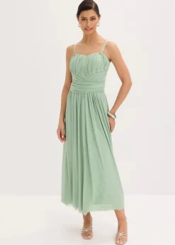 Maxikleid aus Mesh mit Tragevarianten