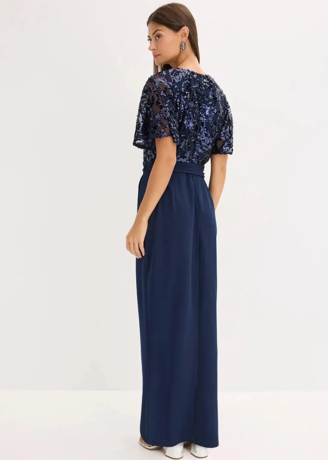 Maxikleid mit Paillettenstickerei