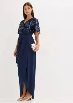 Maxikleid mit Paillettenstickerei