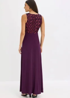 Maxikleid mit Paillettenstickerei