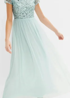 Maxikleid mit Paillettenstickerei