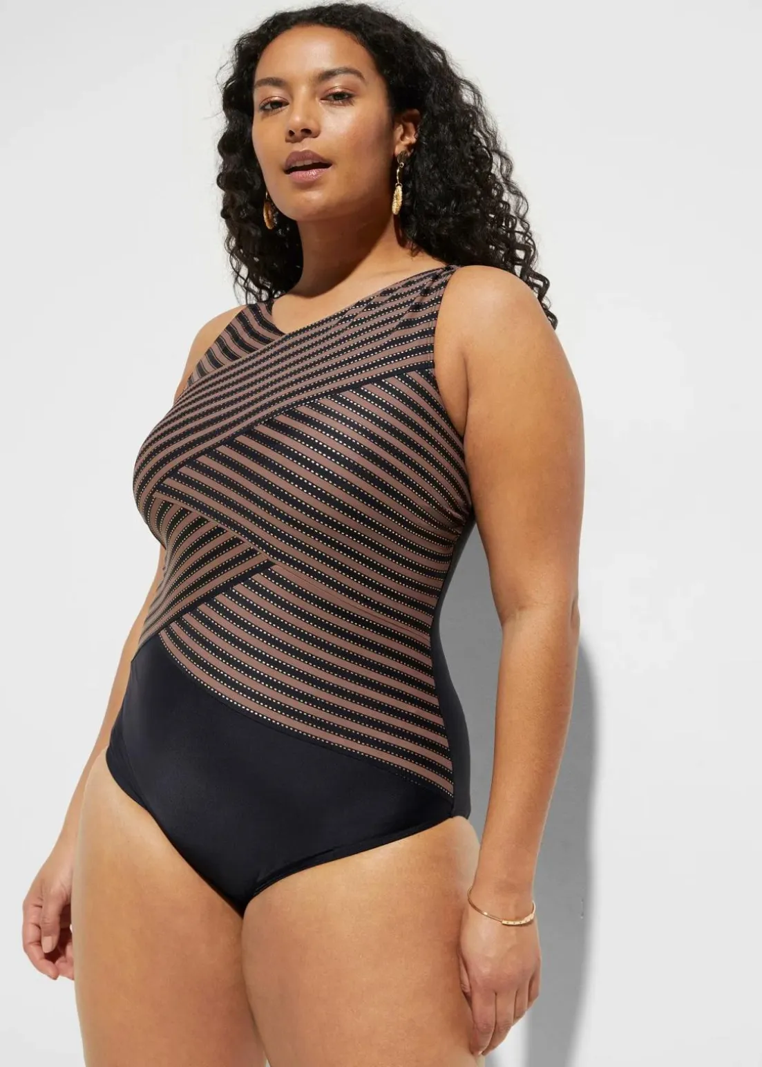 Medium Shape-Badeanzug mit Wickeloptik