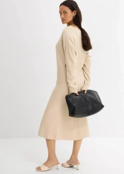 Midi Strickkleid aus Viskose-Mix