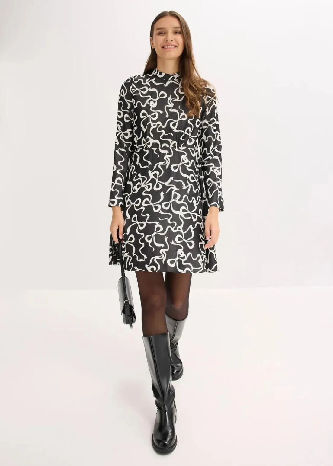 Midikleid aus fließendem Viskose-Mix