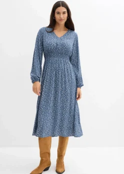 Midikleid aus fließender Viskose