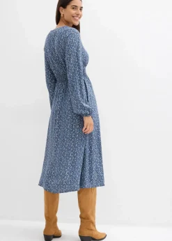 Midikleid aus fließender Viskose