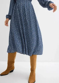 Midikleid aus fließender Viskose