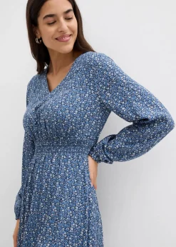 Midikleid aus fließender Viskose