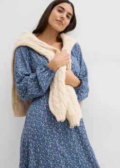 Midikleid aus fließender Viskose