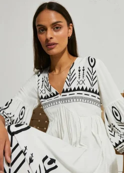 Midikleid aus fließender Viskose