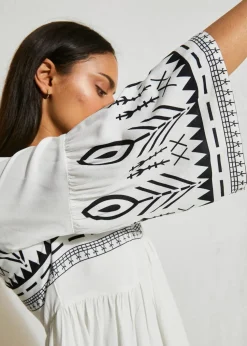 Midikleid aus fließender Viskose