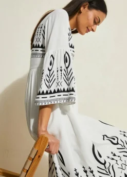 Midikleid aus fließender Viskose