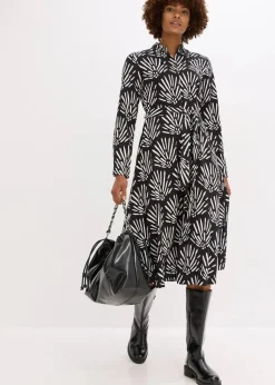 Midikleid aus fließender Viskose