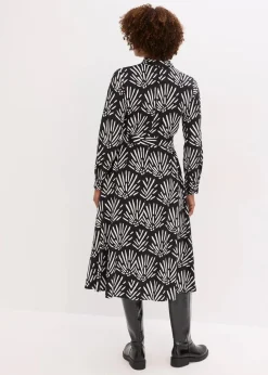 Midikleid aus fließender Viskose