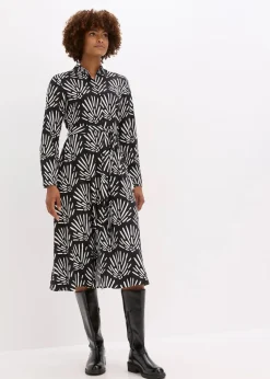 Midikleid aus fließender Viskose