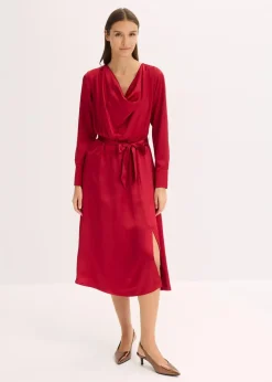 Midikleid aus glänzendem Satin