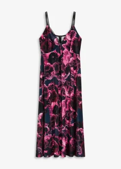 Midikleid aus glänzendem Samt