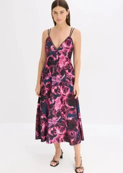 Midikleid aus glänzendem Samt