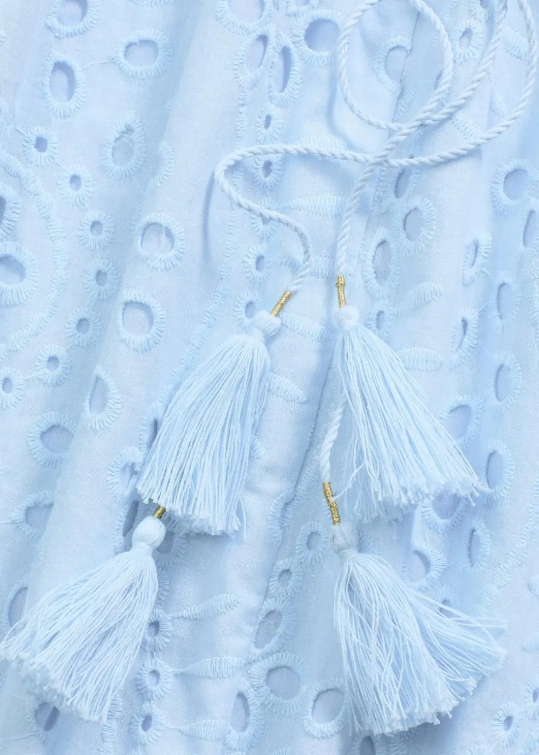 Midikleid aus reiner Baumwolle mit Lochstickerei